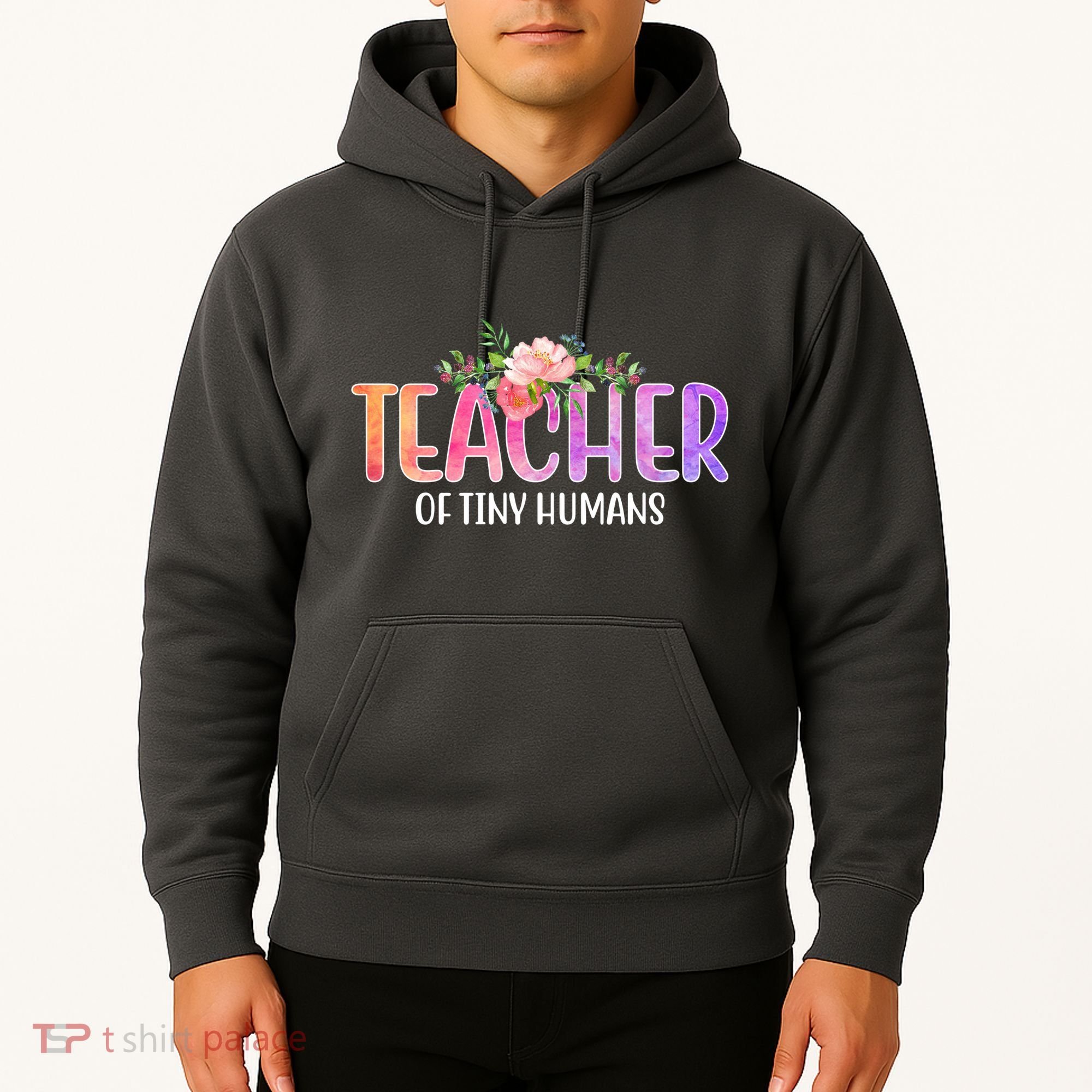 Teacher Of Tiny Humans Floral Hoodie