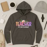 Teacher Of Tiny Humans Floral Hoodie thumb 3