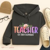 Teacher Of Tiny Humans Floral Hoodie thumb 4
