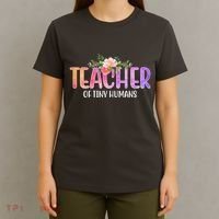 Teacher Of Tiny Humans Floral T-Shirt thumb 4