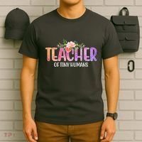 Teacher Of Tiny Humans Floral T-Shirt thumb 6