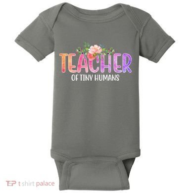 Teacher Of Tiny Humans Floral Baby Bodysuit