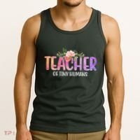 Teacher Of Tiny Humans Floral Tank Top thumb 3