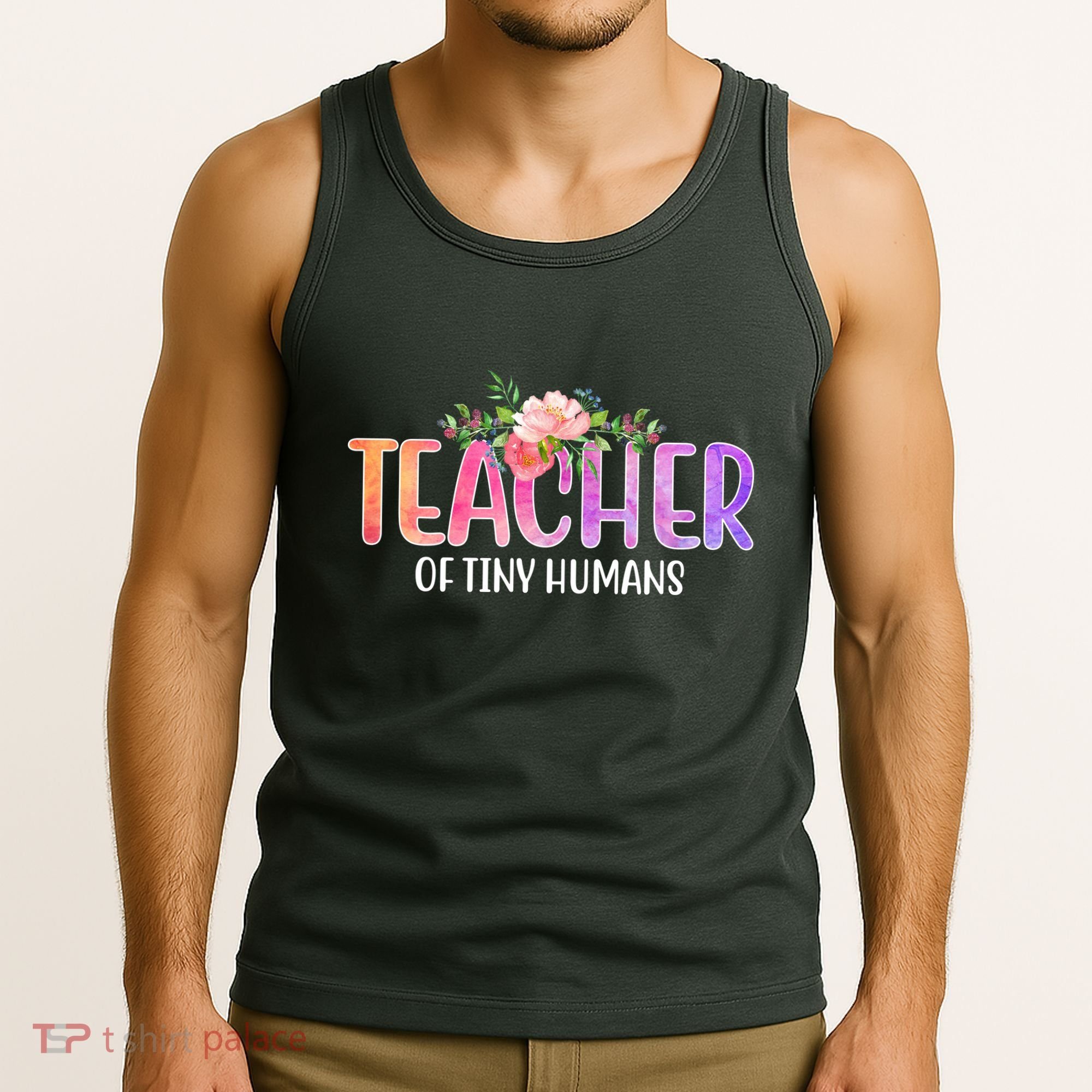 Teacher Of Tiny Humans Floral Tank Top