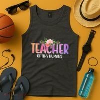 Teacher Of Tiny Humans Floral Tank Top thumb 4