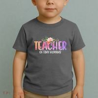Teacher Of Tiny Humans Floral Toddler T-Shirt thumb 2