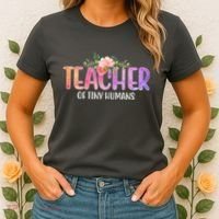 Teacher Of Tiny Humans Floral Women's T-Shirt thumb 2