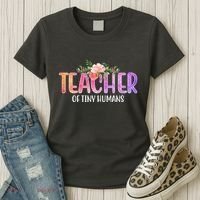 Teacher Of Tiny Humans Floral Women's T-Shirt thumb 3