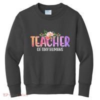 Teacher Of Tiny Humans Floral Kids Sweatshirt thumb 0