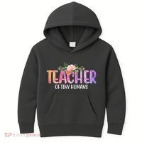 Teacher Of Tiny Humans Floral Kids Hoodie thumb 0