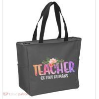 Teacher Of Tiny Humans Floral Tote Bag thumb 2