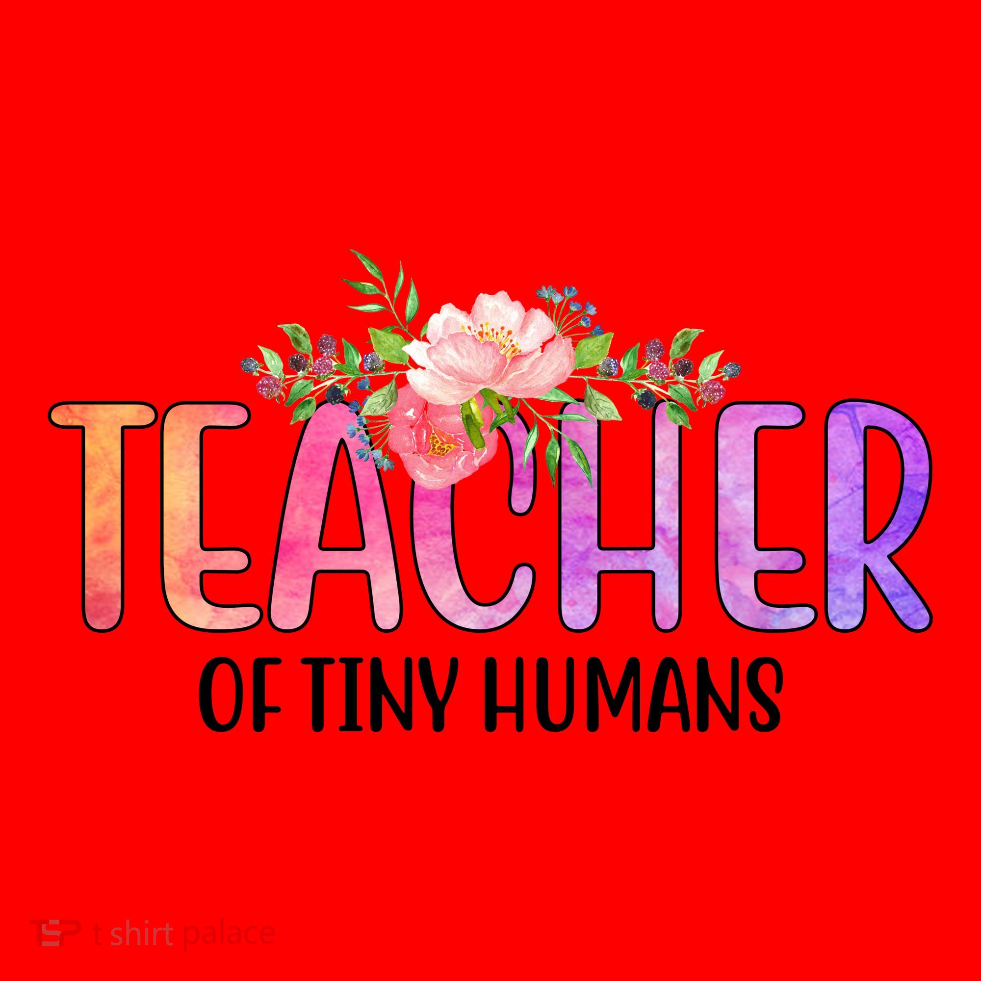 Teacher Of Tiny Humans Floral Santa Hat