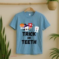 Trick Or Teeth Funny Tooth Dental Squad Halloween Costume Great Gift T-Shirt thumb 2