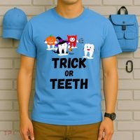Trick Or Teeth Funny Tooth Dental Squad Halloween Costume Great Gift T-Shirt thumb 5