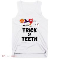Trick Or Teeth Funny Tooth Dental Squad Halloween Costume Great Gift Tank Top thumb 0