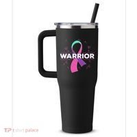 Thyroid Or Thyroid Awareness Or Thyroid Cancer Warrior Cute Gift 40oz Vacuum Insulated Stainless Steel Travel Tumbler thumb 2