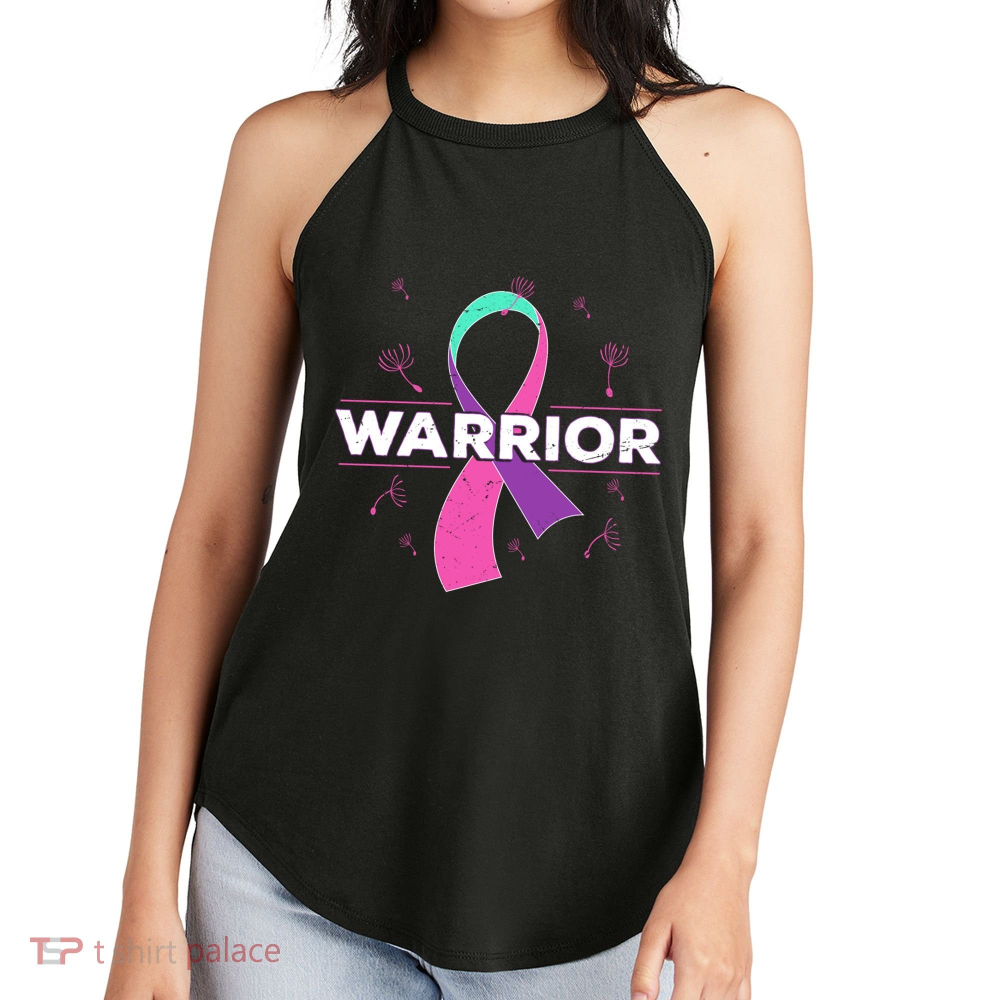 Thyroid Or Thyroid Awareness Or Thyroid Cancer Warrior Cute Gift Women's Perfect Tri Rocker Tank