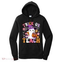 Trick Or Teach Groovy Teacher Ghost Funny Halloween Teacher Women's Hoodie thumb 0