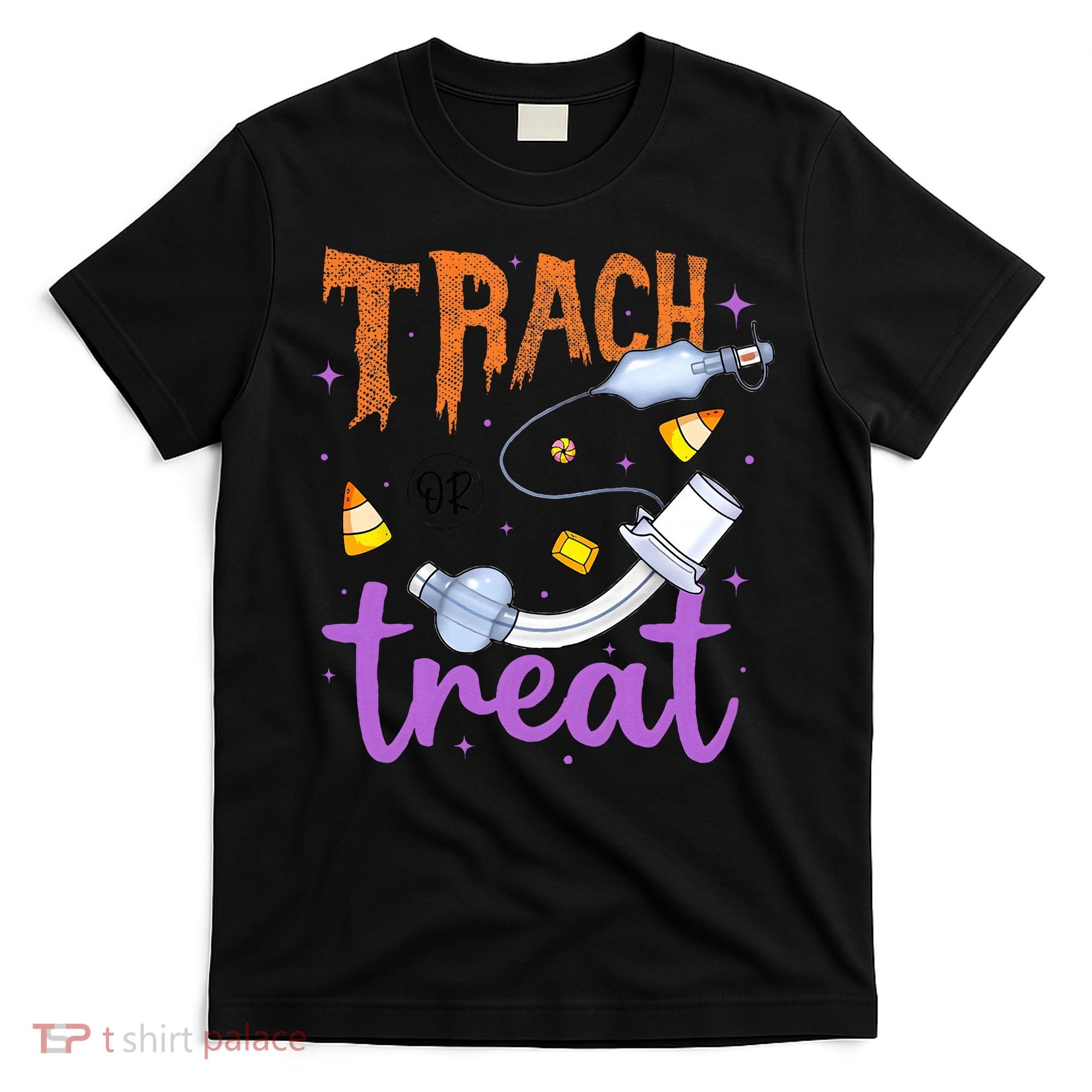 Trach Or Treat Nurse Respiratory Therapist ICU RN Halloween T-Shirt