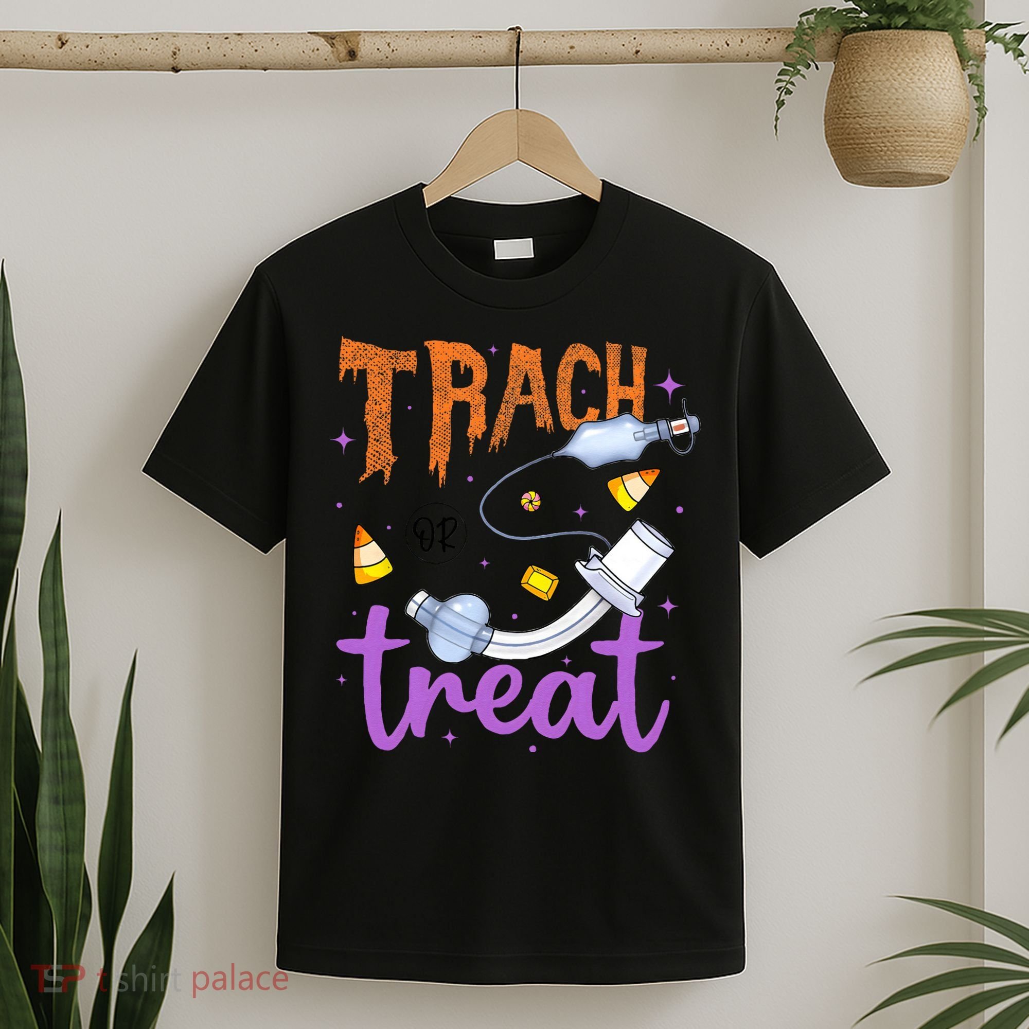 Trach Or Treat Nurse Respiratory Therapist ICU RN Halloween T-Shirt