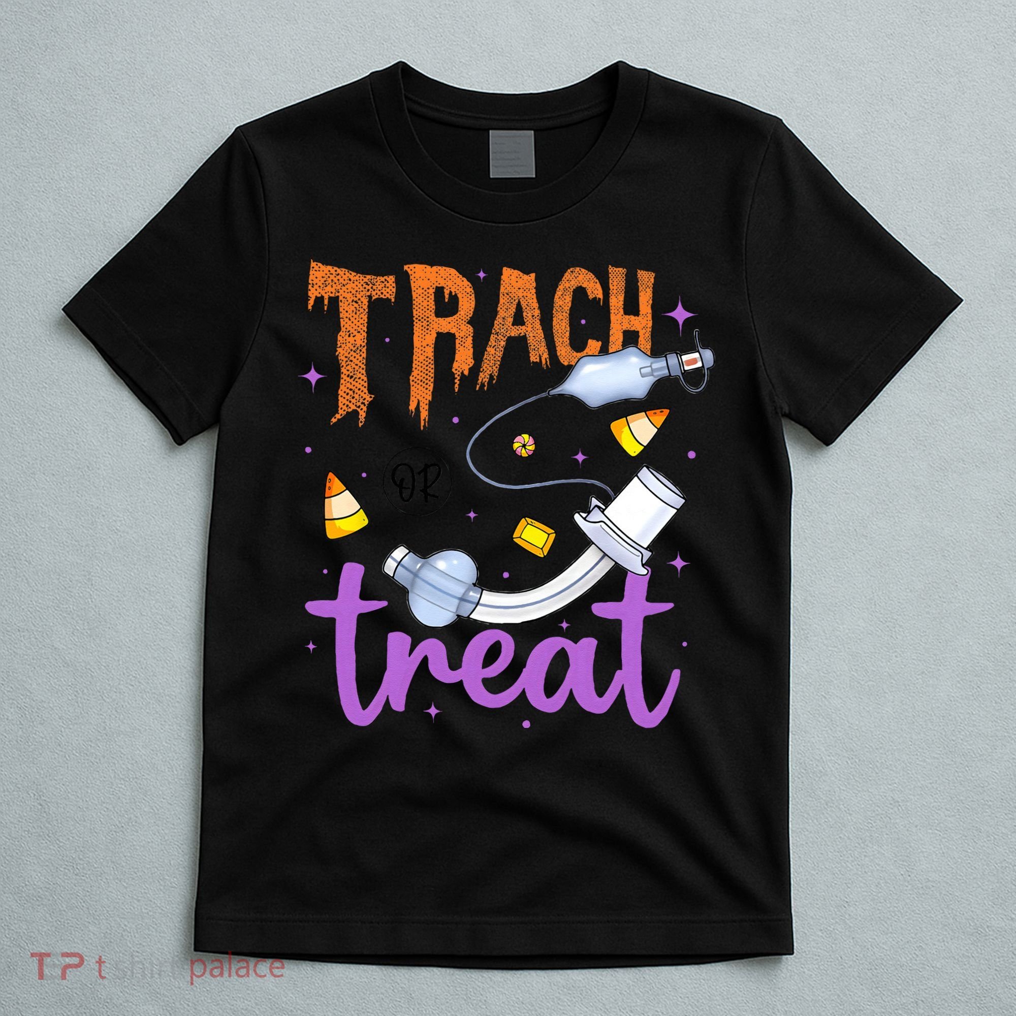 Trach Or Treat Nurse Respiratory Therapist ICU RN Halloween T-Shirt