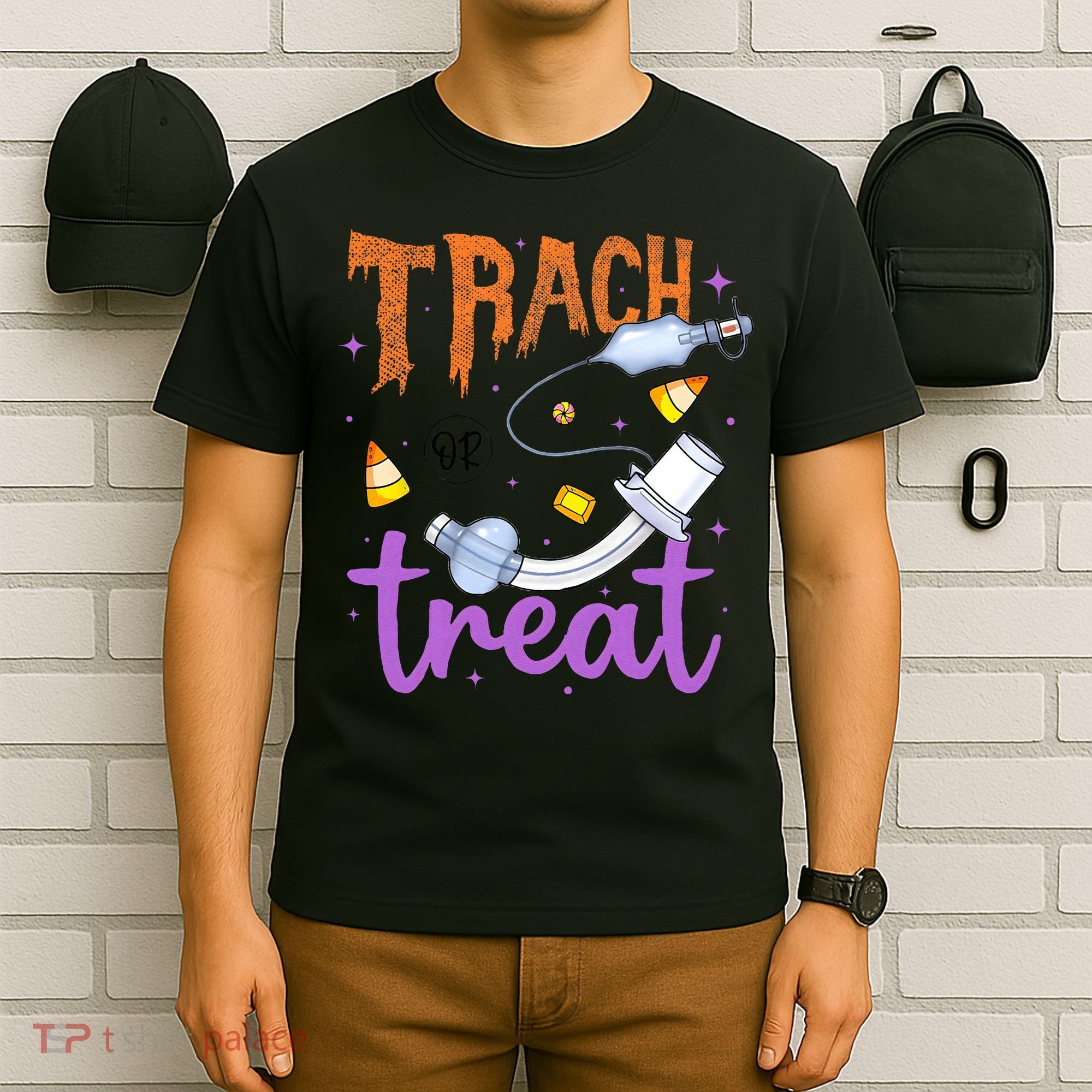 Trach Or Treat Nurse Respiratory Therapist ICU RN Halloween T-Shirt