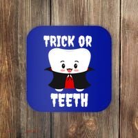 Trick Or Teeth Tooth Vampire Dentist Hygienist Funny Dental Cool Gift Coaster thumb 0