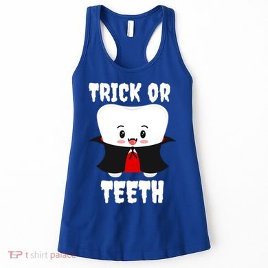 Trick Or Teeth Tooth Vampire Dentist Hygienist Funny Dental Cool Gift Women's Tank Top