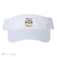 Trick Or Teach Groovy Teacher Halloween Retro Floral Ghost Visor thumb 0