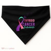 Thyroid Or Thyroid Awareness Or Thyroid Cancer Survivor Cool Gift USA-Made Doggie Bandana thumb 0