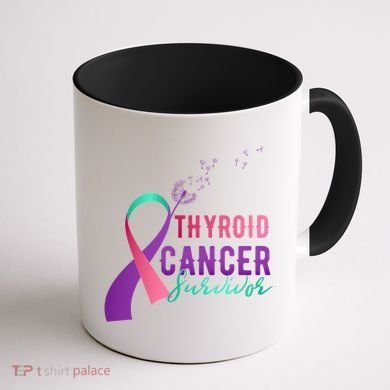 Thyroid Or Thyroid Awareness Or Thyroid Cancer Survivor Cool Gift Coffee Mug back
