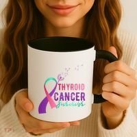 Thyroid Or Thyroid Awareness Or Thyroid Cancer Survivor Cool Gift Coffee Mug thumb 3