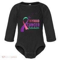 Thyroid Or Thyroid Awareness Or Thyroid Cancer Survivor Cool Gift Baby Long Sleeve Bodysuit thumb 0