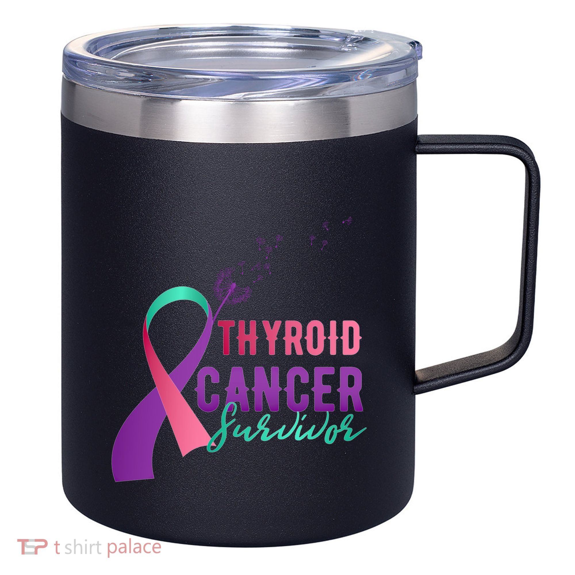 Thyroid Or Thyroid Awareness Or Thyroid Cancer Survivor Cool Gift 12oz Stainless Steel Coffee Mug