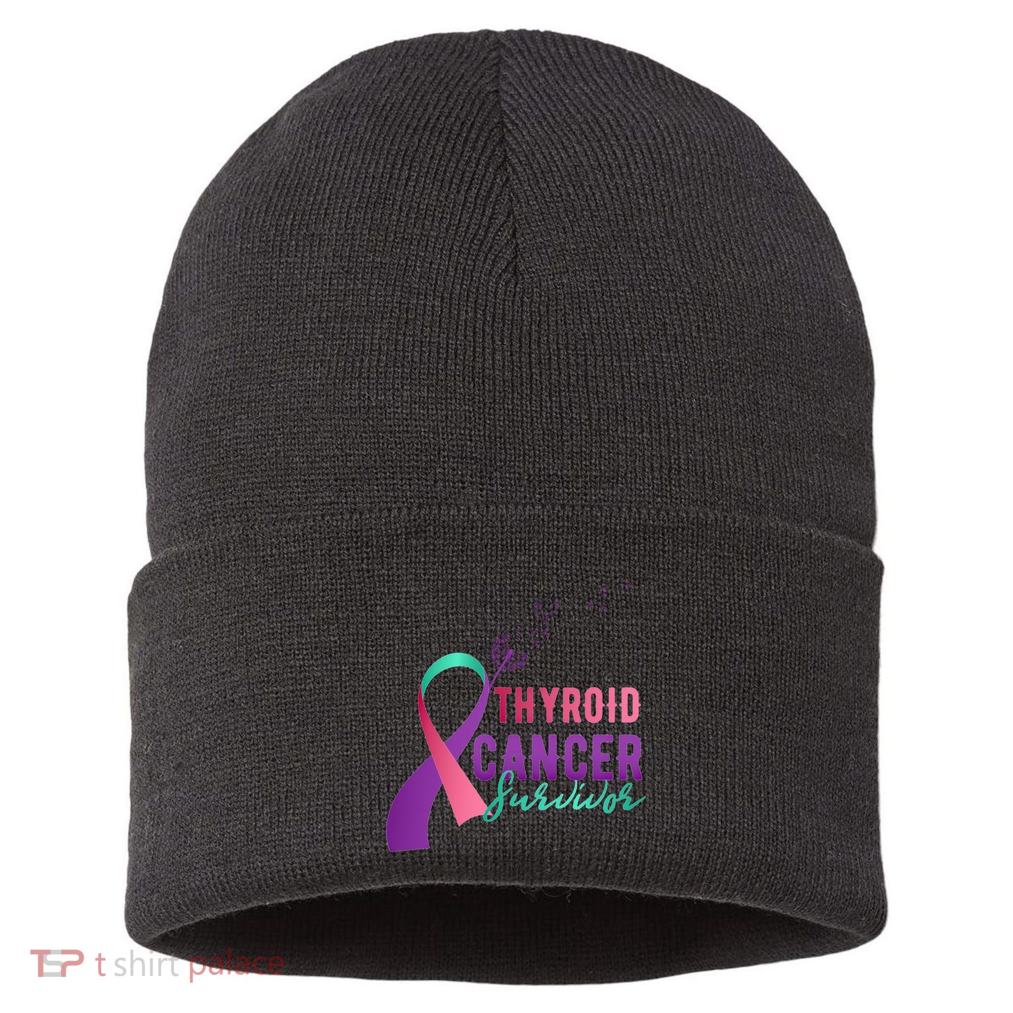 Thyroid Or Thyroid Awareness Or Thyroid Cancer Survivor Cool Gift Sustainable Knit Beanie