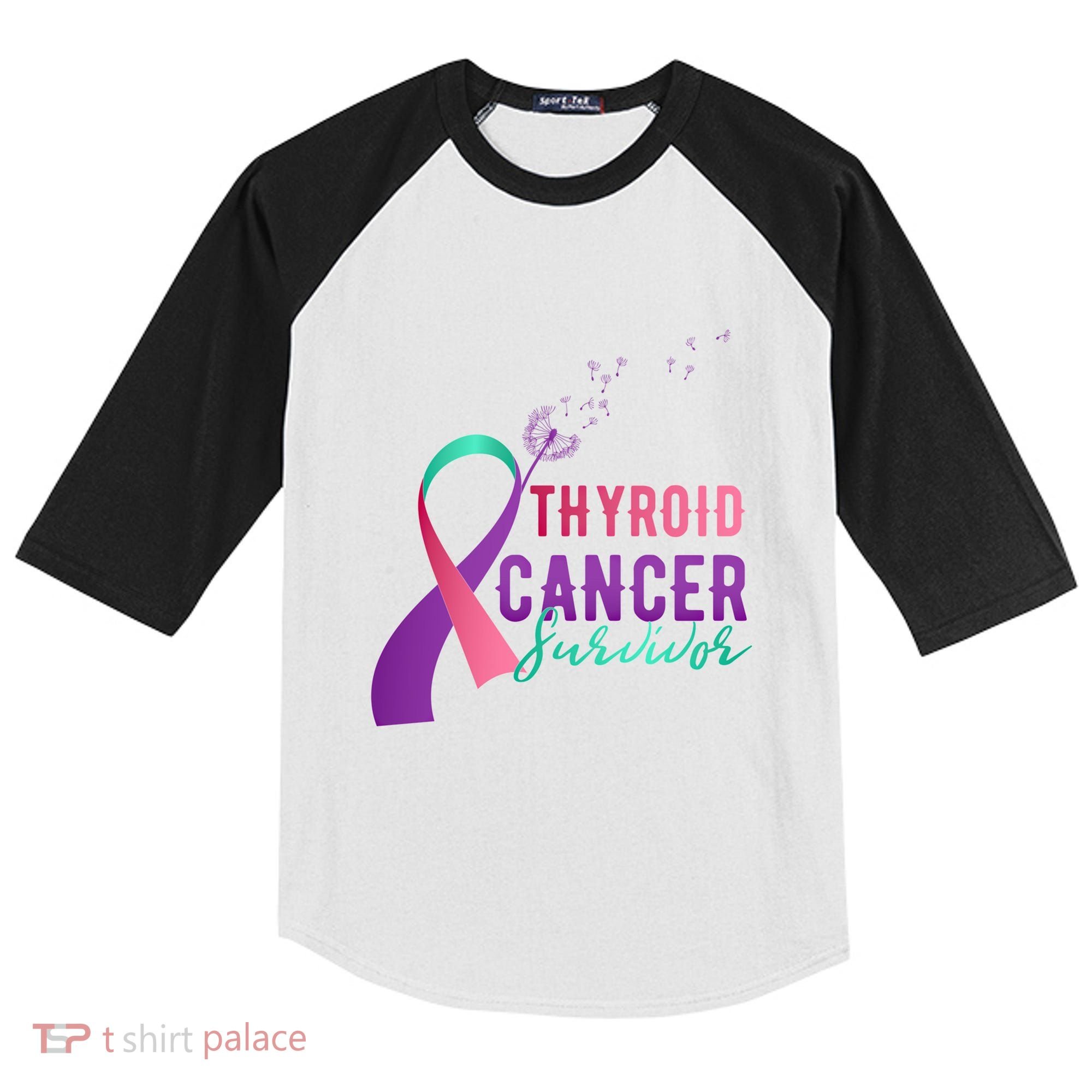 Thyroid Or Thyroid Awareness Or Thyroid Cancer Survivor Cool Gift Kids Colorblock Raglan Jersey