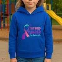 Thyroid Or Thyroid Awareness Or Thyroid Cancer Survivor Cool Gift Kids Hoodie thumb 3