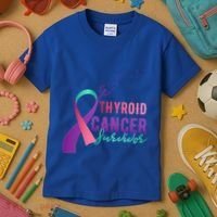 Thyroid Or Thyroid Awareness Or Thyroid Cancer Survivor Cool Gift Kids T-Shirt thumb 3