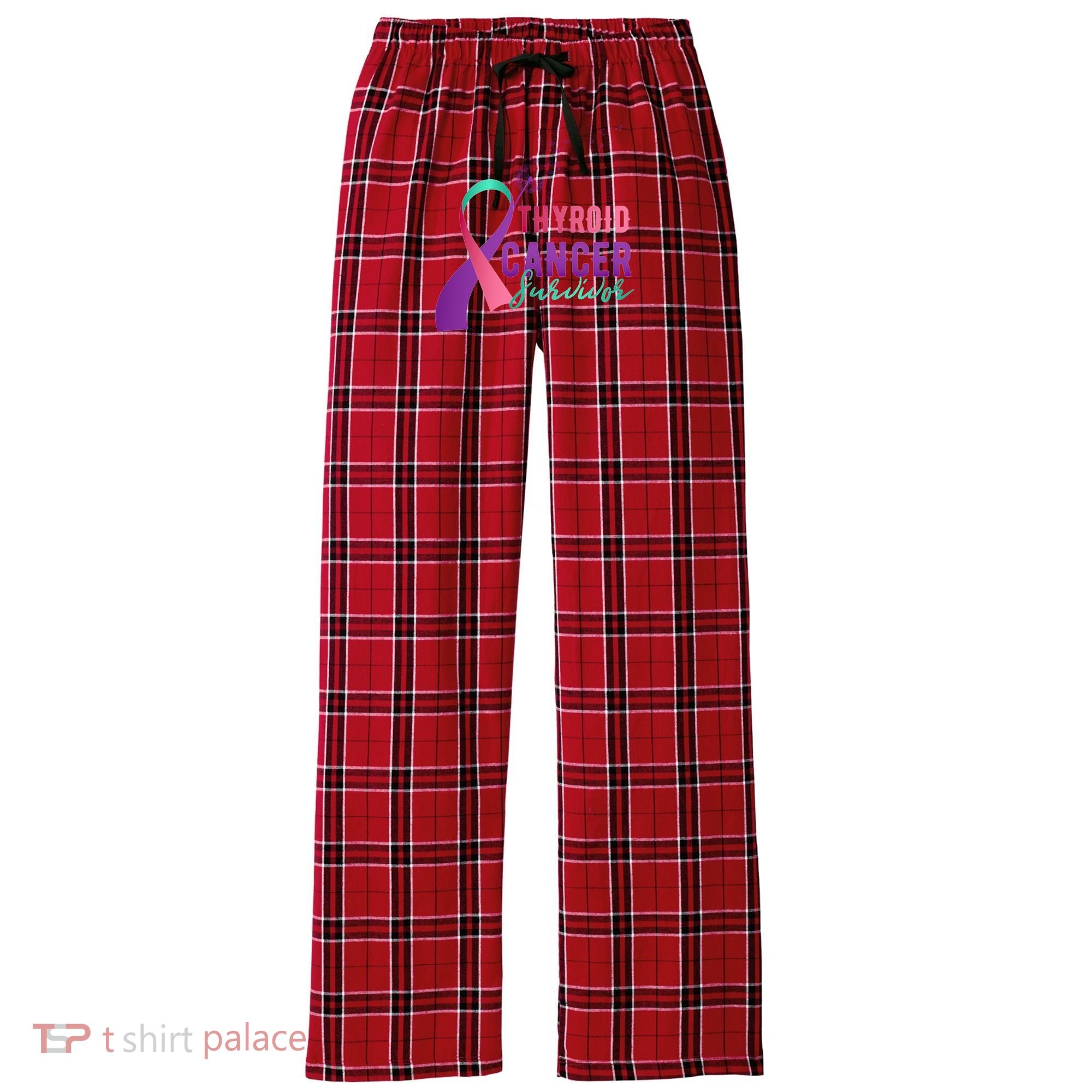 Thyroid Or Thyroid Awareness Or Thyroid Cancer Survivor Cool Gift Women's Flannel Plaid Pajama Pants