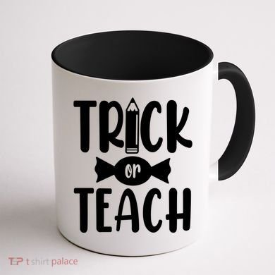 Trick Or Teach Halloween Teacher Coffee Mug back