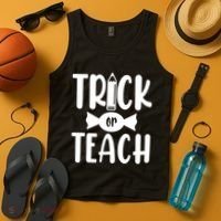 Trick Or Teach Halloween Teacher Tank Top thumb 4