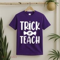 Trick Or Teach Halloween Teacher T-Shirt thumb 2