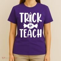Trick Or Teach Halloween Teacher T-Shirt thumb 4