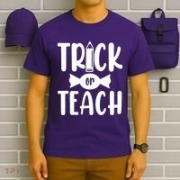 Trick Or Teach Halloween Teacher T-Shirt thumb 6