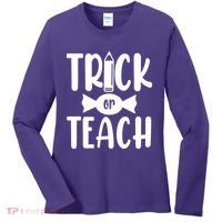 Trick Or Teach Halloween Teacher Women's Long Sleeve Shirt thumb 0