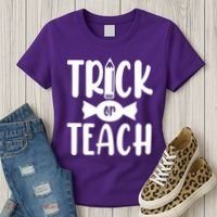 Trick Or Teach Halloween Teacher Women's T-Shirt thumb 3