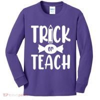 Trick Or Teach Halloween Teacher Kids Long Sleeve Shirt thumb 0