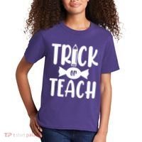 Trick Or Teach Halloween Teacher Kids T-Shirt thumb 2