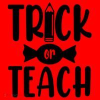 Trick Or Teach Halloween Teacher Santa Hat thumb 1