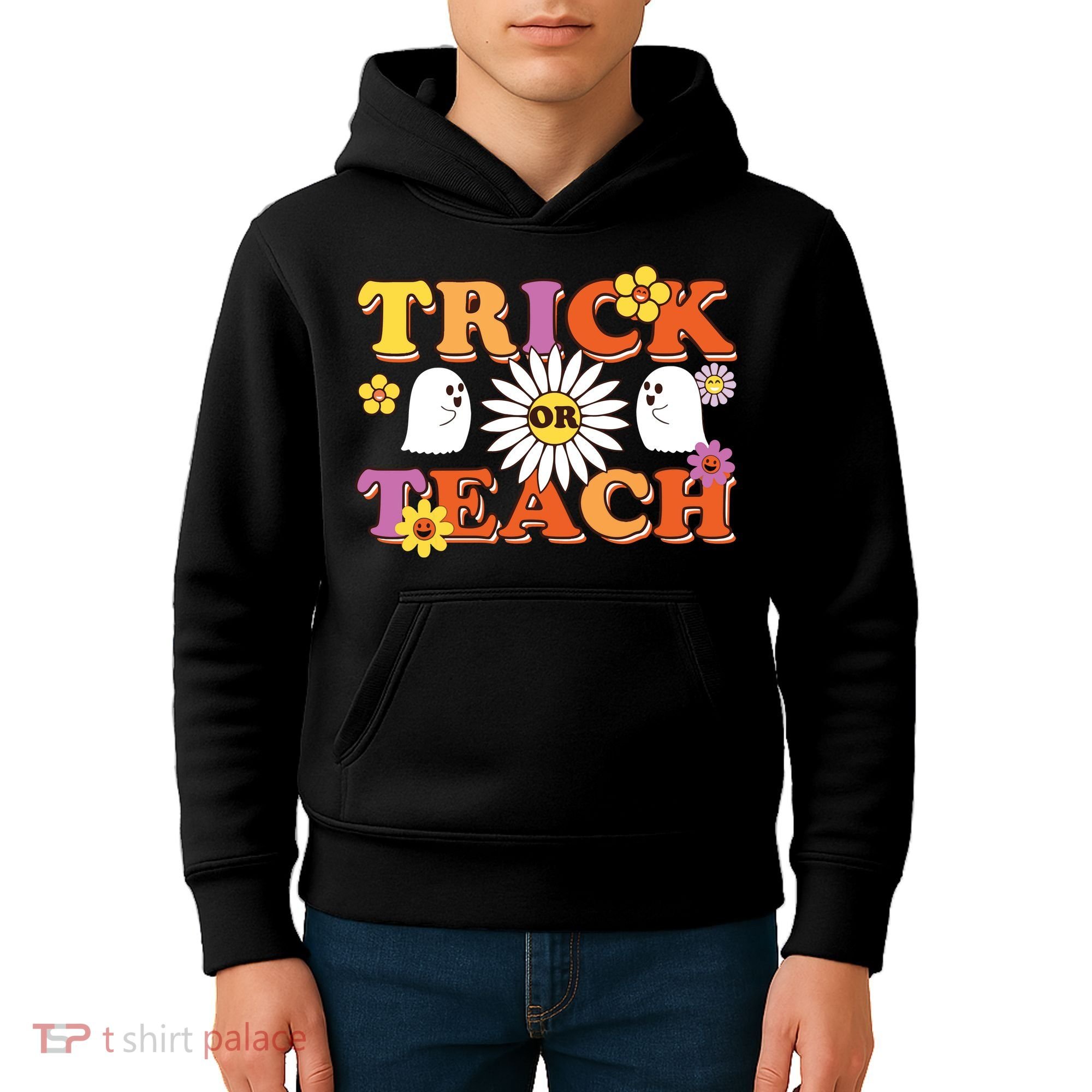 Trick Or Teach Teacher Halloween , Teacher Halloween Costume, Kids Hoodie